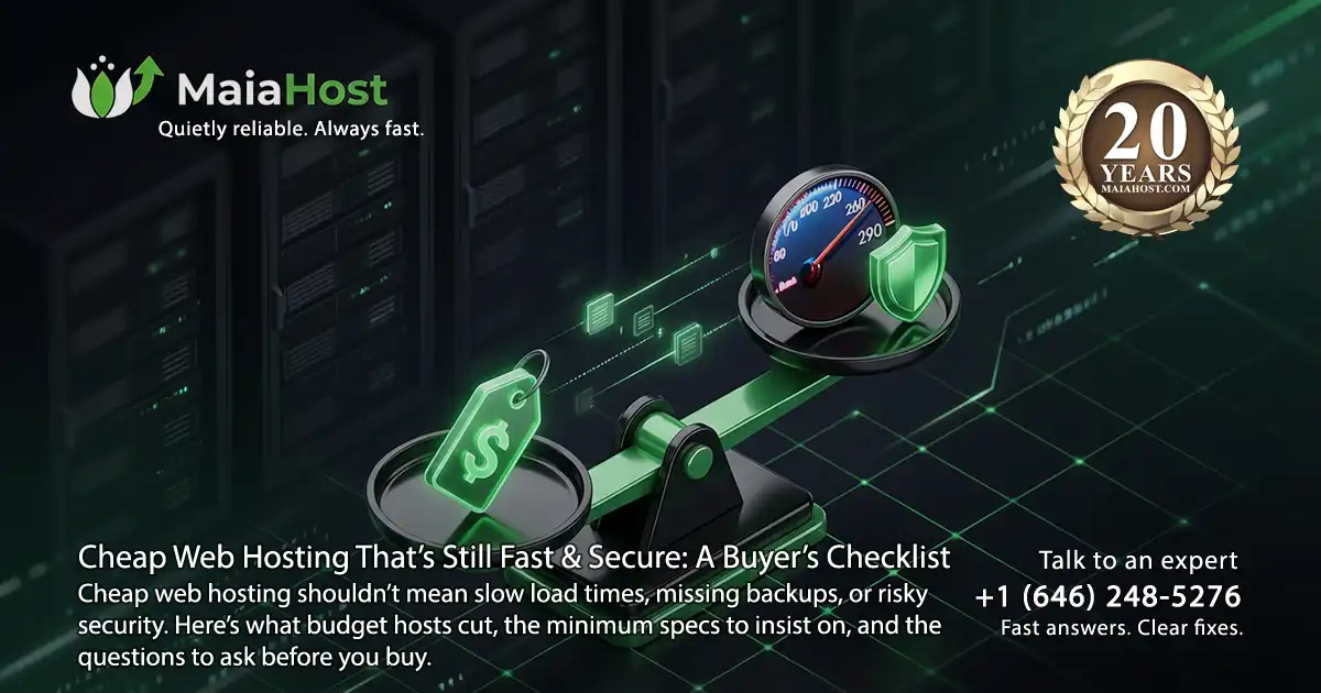 Cheap Web Hosting That’s Still Fast & Secure: A Buyer’s Checklist